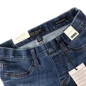 Judy Blue‎ Jeans Women's 1/25 Denim Blue Boyfriend Fit High Waist Distressed NWT